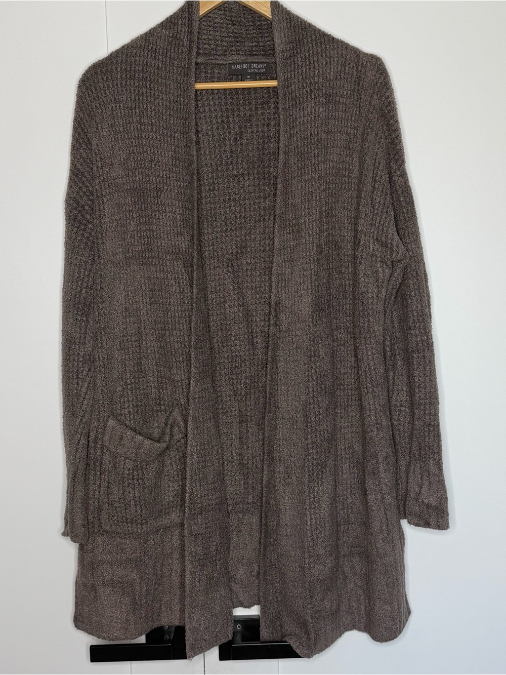 Barefoot Dreams Cozychic Lite Long Weekend Cardi Cocoa Brown Taupe medium cozy